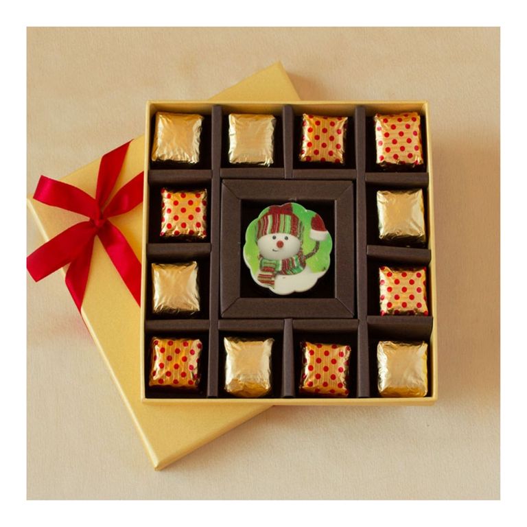 Christmas Chocolate Message Cute Snowman Design