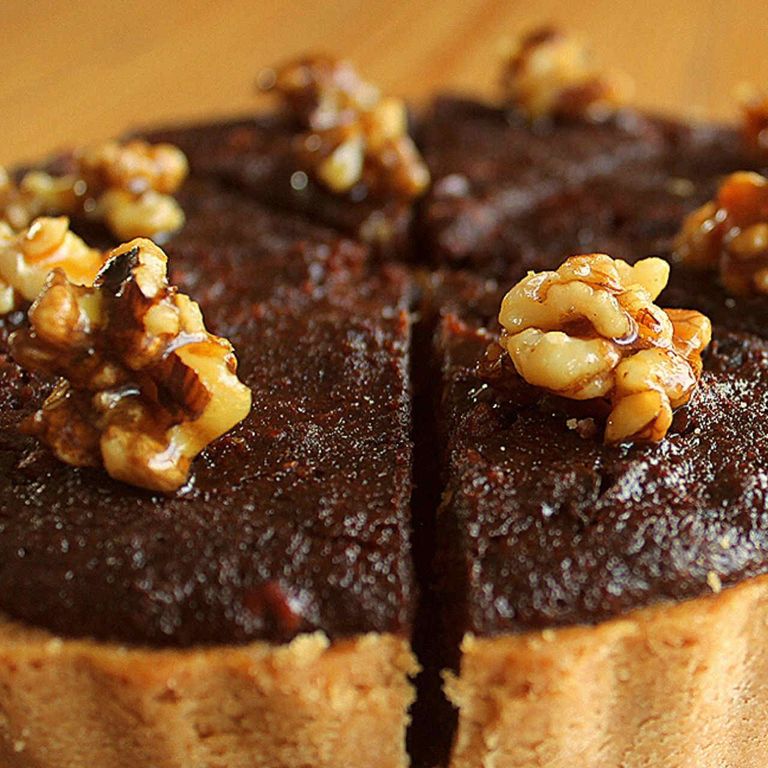 Date and Walnut Tart - Full Pie